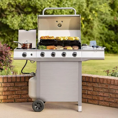 Miniatura 7 de Taza de grasa universal para parrillas Char-Broil Kenmore al aire libre y otras parrillas similares, taza recogedora de grasa con soporte y paquete