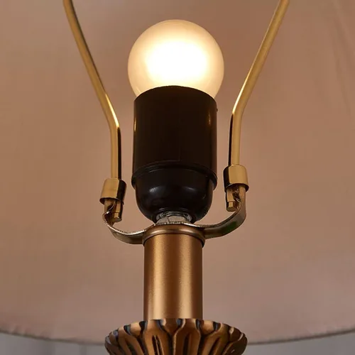 Miniatura 4 de Lámpara de escritorio de estilo chino, lámpara de mesa de cobre, lámpara de noche para dormitorio, decoración moderna de sala de estar, lámparas