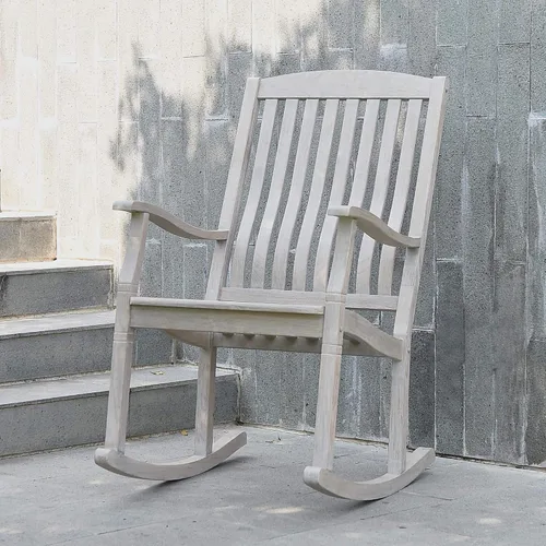 Cambridge Casual Superior Indonesian Teak Arie - Silla mecedora para exteriores, teca desgastada