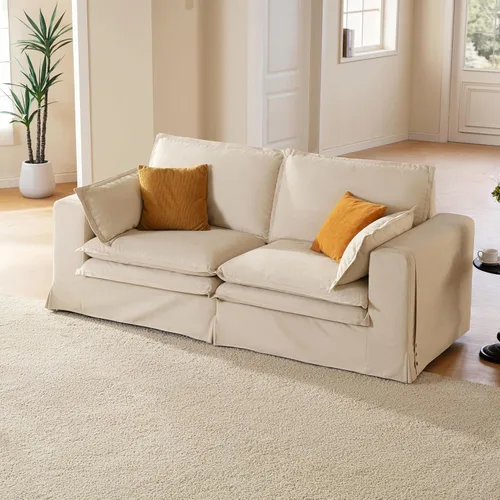 Miniatura 31 de Sofá modular lavable de gran tamaño de 89 pulgadas, sofá nube con funda totalmente extraíble, sofás seccionales para sala de estar, tela