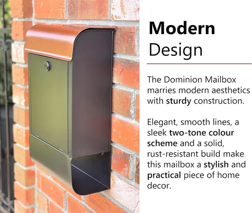 Miniatura 3 de NACH Buzón con bloqueo, 16 x 4.5 x 10 pulgadas, buzón negro con cerradura, soporte de pared impermeable para buzón - The Dominion Buzón con cerradura
