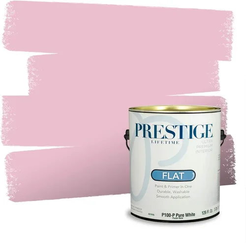 Miniatura 236 de Prestige Paints Pintura exterior e imprimación en uno, 1 galón, plano, coincidencia comparable de Valspar* Amber Rose*
