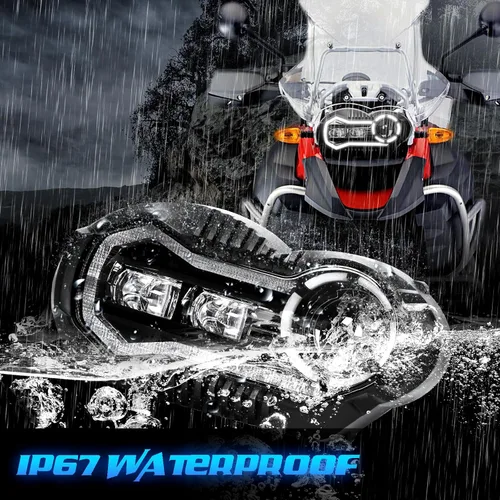 Miniatura 5 de E-Mark - Faro LED aprobado de haz alto y bajo con DRL LED para faros delanteros compatibles con BMW R1200GS 2004-2012 R1200GS Adventure 2005-2013