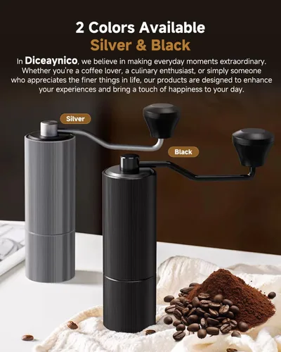 Miniatura 9 de Molinillo de café manual, molinillo de café de mano con 30 ajustes ajustables, fresas cónicas de espresso de acero inoxidable CNC 420, diseño