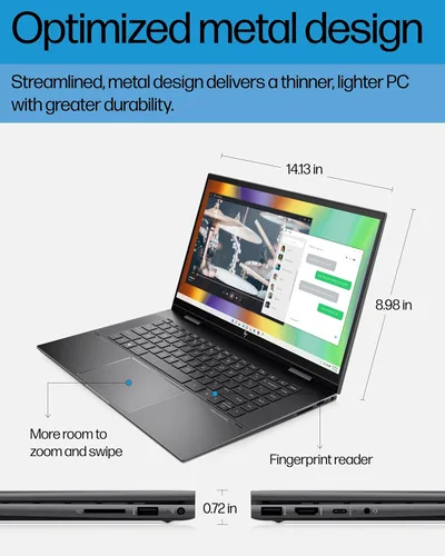 Miniatura 5 de HP Envy x360 Laptop convertible de 15 pulgadas, procesador AMD Ryzen 7 5825U, gráficos AMD Radeon, 8 GB RAM, SSD de 512 GB, Windows 11 Home