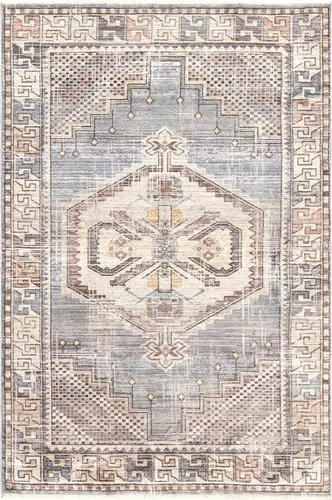 Miniatura 12 de NuLOOM - Alfombra con diseño de medallón, con flecos, modelo Ethel Harriet Marrón Claro
