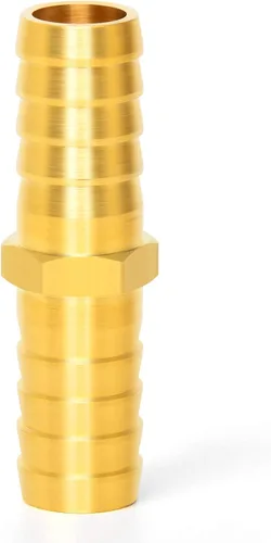 Miniatura 6 de GASHER 20 Piezas Reductor de Púas de Manguera de Latón, 1/2 Pulgada a 1/2 Pulgada (12.7mm) ID de Manguera con 40 Abrazaderas de Manguera, Reductor