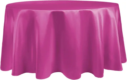 Miniatura 6 de Ultimate Textile Mantel redondo de satén nupcial de 60 pulgadas, se adapta a mesas de menos de 60 pulgadas de diámetro, berenjena morado berenjena