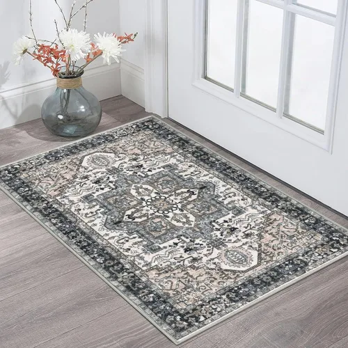 Miniatura 43 de KOZYFLY Alfombra Pequeña de Área 2x3 Pies Alfombras para Entrada Lavable Boho Alfombra de Entrada Antideslizante Tapete de Puerta Interior Entrada