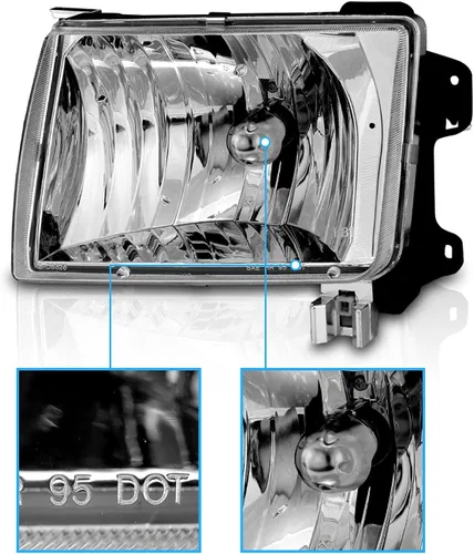 Miniatura 3 de AmeriLite para Nissan 1998-2000 Frontier / 2001 Xterra Faros Delanteros de Repuesto Transparentes Cristalinos Par - Lado del Pasajero y del Conductor
