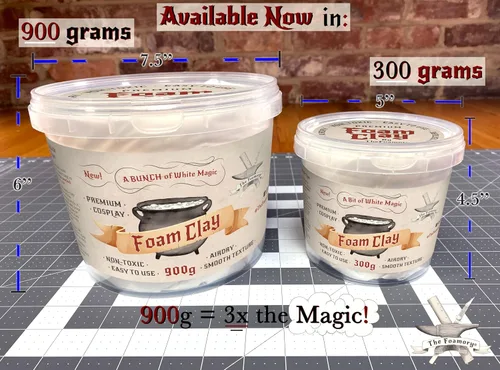 Miniatura 4 de The Foamory - Espuma de arcilla moldeable para cosplay (300g Blanco) Arcilla de alta densidad de secado al aire, espuma EVA se pinta fácilmente,