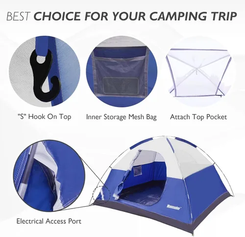 Miniatura 5 de Tienda de campaña impermeable para 2/3/4 personas para camping, ligera y fácil de instalar, tienda de campaña para senderismo al aire libre, tienda