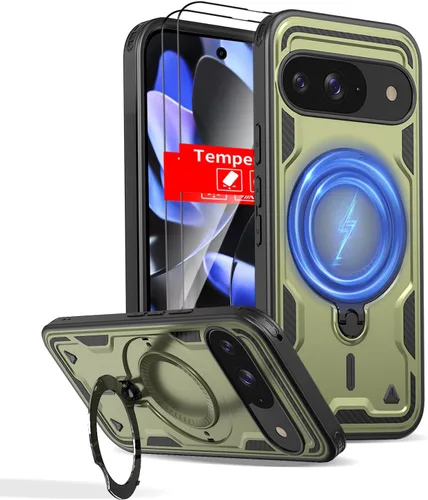 Miniatura 144 de Funda magnética para Google Pixel 9A compatible con cargador inalámbrico MagSafe, para Pixel 9A, funda de teléfono integrada de 360 °, con 2