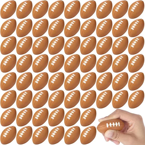 Blulu Paquete de 80 mini pelotas de fútbol a granel de 2.17 pulgadas para niños y adultos, bolas de fútbol de espuma para apretar, para cumpleaños,