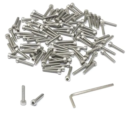 Miniatura 82 de iexcell 25 piezas M4 x 60/65/70/75/3.150 in paso de rosca 0.028 in acero inoxidable 304 cabeza hexagonal Tornillos Tornillos surtido Kit