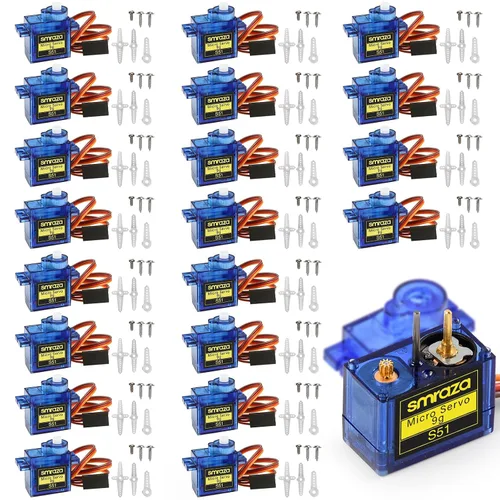 Miniatura 11 de Smraza 10 piezas SG90 9G Micro Servo Kit (engranaje metálico) para proyectos Arduino, robot RC, brazo de robot, helicóptero, control de avión, coche