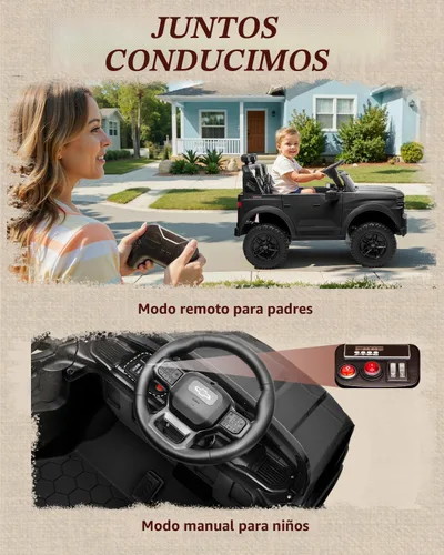 Miniatura 5 de First Ride On 24V 2 Plazas Paseo en Juguetes Chevrolet Silverado con Licencia, Vehículo Eléctrico con Control Remoto y Cinturones de Seguridad, Negro