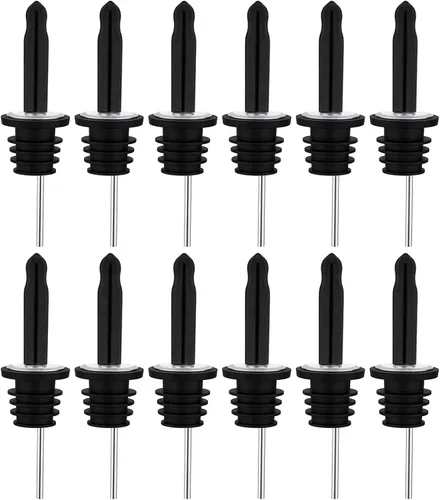 Miniatura 28 de Pafusen Paquete de 12 vertedores de botellas de licor, boquilla para verter licor para botellas de licor, boquilla dispensadora de aceite de oliva