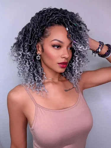 Miniatura 25 de Goddess Locs - Cabello de ganchillo de 10 pulgadas, 7 paquetes de cabello de ganchillo bohemio sintético para mujeres negras, rastas de ganchillo #1B