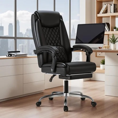 Miniatura 2 de Furmax Silla de oficina con reposapiés, diseño ergonómico de respaldo alto, silla ejecutiva de escritorio para computadora, 400 libras, sillas