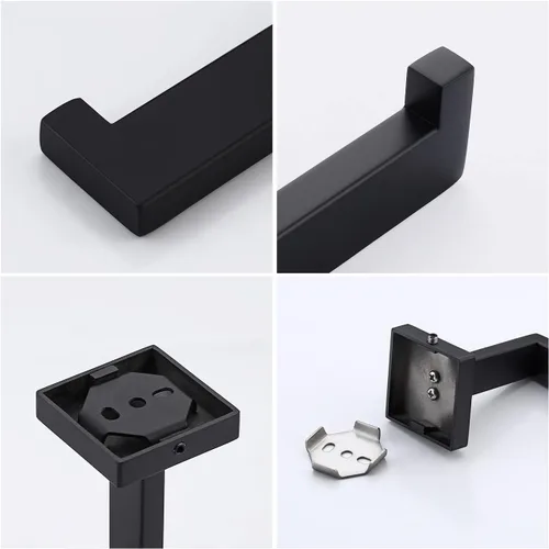 Miniatura 6 de KES Soporte de papel higiénico negro mate Soporte de pared para papel higiénico de baño para Mega Rolls SUS304 acero inoxidable negro mate