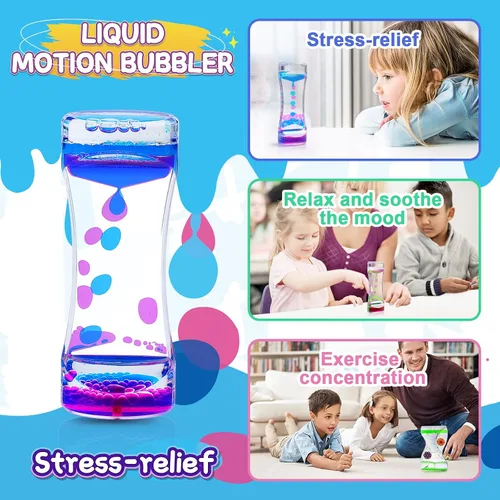 Miniatura 3 de Paquete de 3 temporizadores de burbujas de movimiento líquido para caliming, juguetes sensoriales, juguetes para el autismo, juguete para ansiedad