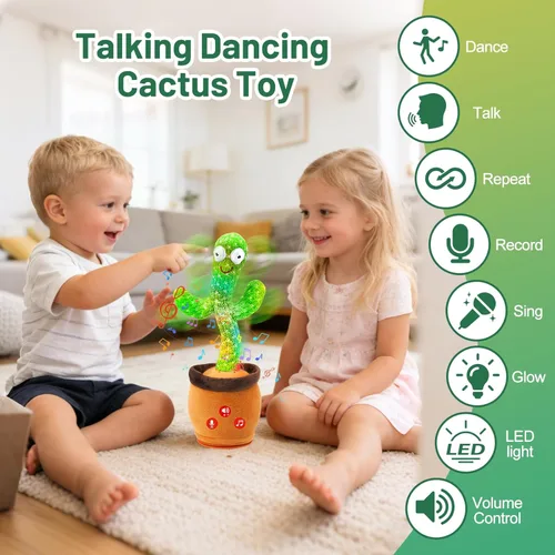 Miniatura 3 de Juguetes para bebés, juguete de cactus que habla bailando, regalos interactivos para niños y niñas, imitando el canto y el cactus repetitivo