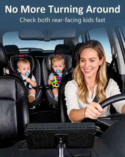 Miniatura 3 de Cámara de Coche para Niños de 2 Yakry para Asiento: Pantalla Ultrawide de 6.9 Pulgadas con Dos Cámaras Orientadas hacia Atrás - Cámara Trasera USB