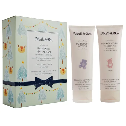 Miniatura 5 de Noodle & Boo Set de regalo de baño y masaje para bebés, con gel de baño y cuerpo para recién nacidos, loción súper suave, probado por pediatras