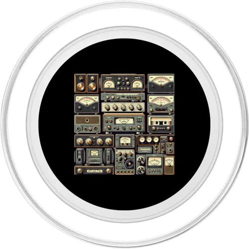 Miniatura 2 de Setup Vintage Audio HiFi Sound System Mixed Media Collage PopSockets MagSafe PopGrip for iPhone