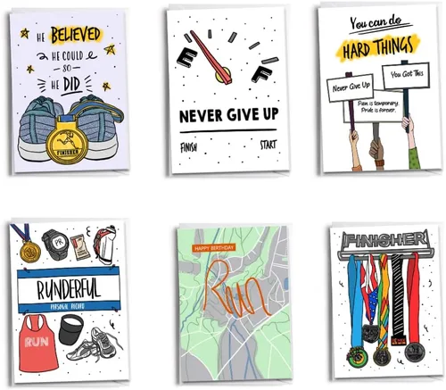 Miniatura 14 de Tarjetas de felicitación 5K Runner 3.1 millas Paquete de 5 carreras