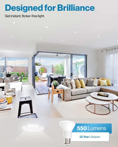 Miniatura 2 de Sunco - Paquete de 6 bombillas LED BR20, luz de inundación interior R20, regulable, CRI93 3000K blanco cálido, 50 W equivalente a 7 W, base E26