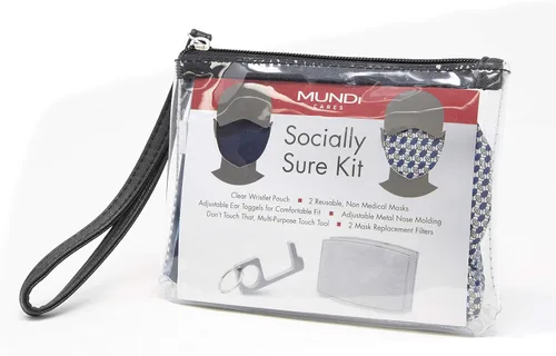 Miniatura 4 de Mundi Kit de máscara Socially Sure unisex para adultos, juego de herramientas y filtros sin contacto