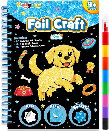 Miniatura 25 de FUNNYB&G Arte en papel de aluminio para niños - Manualidades de Navidad, regalos de fiesta, rellenos de calcetines para niños, suministros de arte