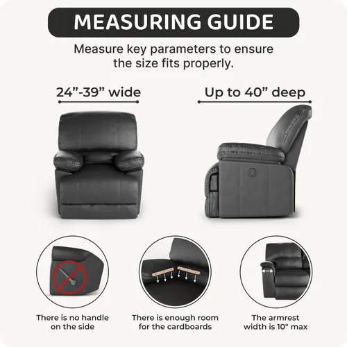 Miniatura 4 de PAULATO BY GA.I.CO. Funda reclinable – Funda de ajuste suave – Protector elástico de muebles reclinables de 1 pieza – Tela estampada hipoalergénica