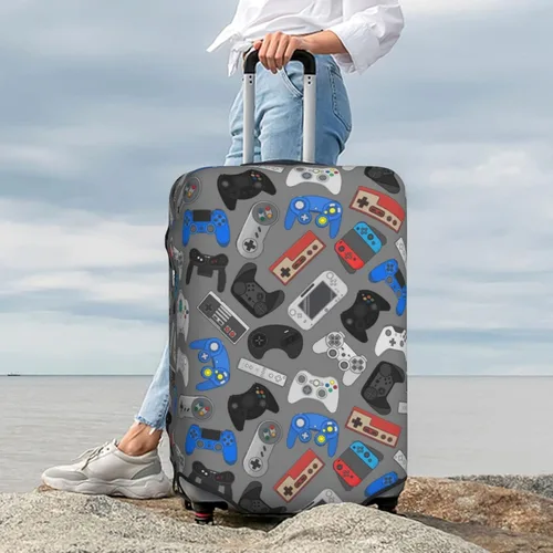 Miniatura 7 de Futterya Funda para equipaje de viaje, protector de maleta marina con estrellas de mar de verano, fundas de equipaje lavables, driver de videojuegos