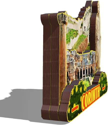 Miniatura 2 de Corinth Grecia - Imán de madera 3D para nevera, recuerdos coleccionables, decoración hecha a mano, manualidades 3