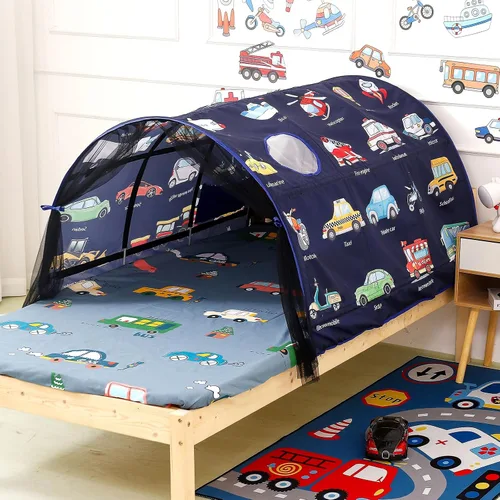 Miniatura 5 de Tienda de Cama para Niños Camas Individuales - Zoológicos y Coches Tiendas de Juego Maravillosas Niños Niñas Tienda de Juego Interior Ventilada
