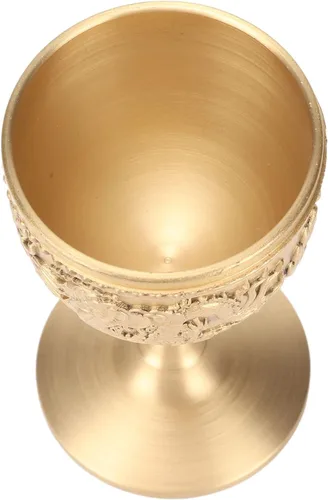 Miniatura 4 de Copa de dragón pequeña,Copa de oro de latón,Cáliz de oro vintage cáliz cáliz retro dragón y fénix estilo en relieve elegante taza de proxeneta