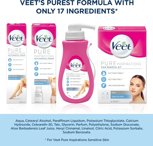 Miniatura 9 de Veet Crema Depilatoria Piel Sensible con Aloe Vera y Vitamina E (6.8 fl oz)
