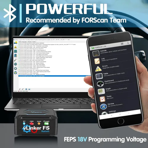 Miniatura 4 de Vgate vLinker FS Bluetooth OBD2 Herramienta de escaneo de diagnóstico, lector de código de coche OBDII para iOS, Android y Windows OBDII - Lector