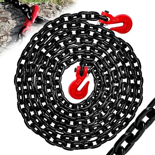 Miniatura 9 de G80 Cadena de Carpeta de Transporte Cadena de 1/4"×20 PIES de Alta Resistencia con 3300 Libras de Fuerza de Rotura para Remolque Cadenas