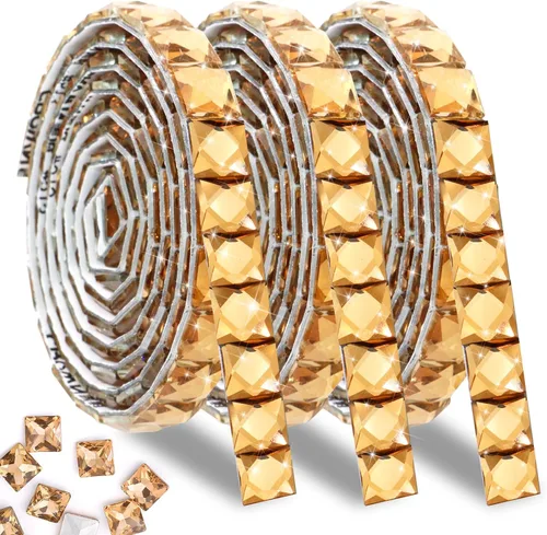 Miniatura 9 de FULZTEY Cintas de diamantes de imitación con brillo, 270 piezas de cinta de cristal de vidrio para manualidades DIY, cinta adhesiva de diamantes