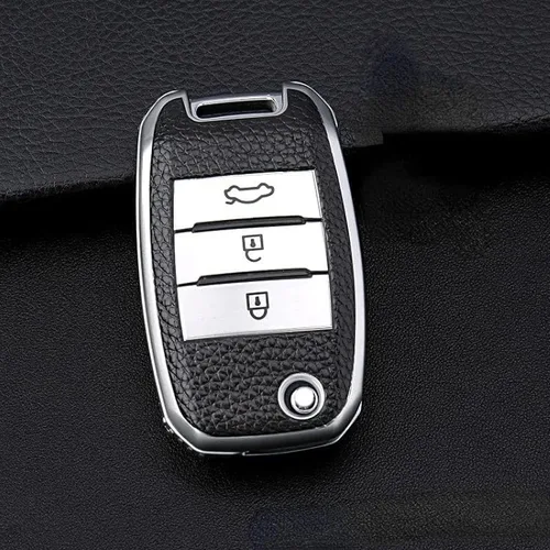 TPU Folding Car Key Cover Protection, for KIA Sid Rio Soul Sportage Ceed Sorento Cerato K2 K3 K4 K5 Remote Case Protect Keychain