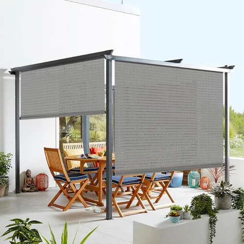 Miniatura 9 de Windscreen4less - Persianas enrollables para exteriores, Beige Hueco