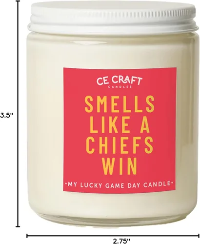 Miniatura 8 de CANDECraftCo Smells Like a Chiefs Win – Vela perfumada, frasco de 9 oz – Vibras audaces del día del juego, regalo divertido para fanáticos