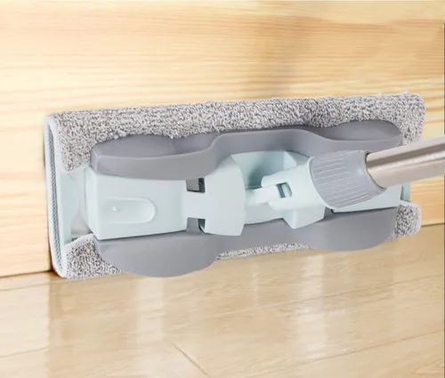 Miniatura 6 de Trapeador de piso de madera de microfibra, 15 pulgadas con 4 almohadillas lavables, mango ajustable para limpieza en seco y húmedo