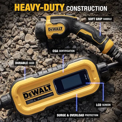 Miniatura 3 de DEWALT Cargador portátil de nivel 2 de 120-240 V para vehículo eléctrico (EV) de hasta 32 amperios, certificado CSA para interiores/exteriores
