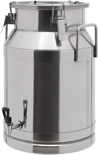 Miniatura 11 de Cubo de acero inoxidable de 28 litros y 7.4 galones para leche y vino con tapa sellada, resistente (28L)