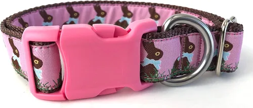 Miniatura 2 de Chocolate Bunnies Dog Collar (13" - 20", Black Buckle)